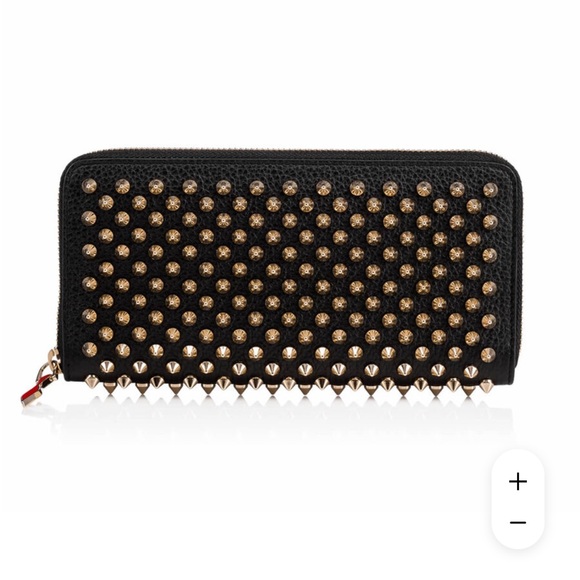 Christian Louboutin Handbags - CHRISTIAN LOUBOUTIN Panettone Wallet with Spikes in Black/Gold